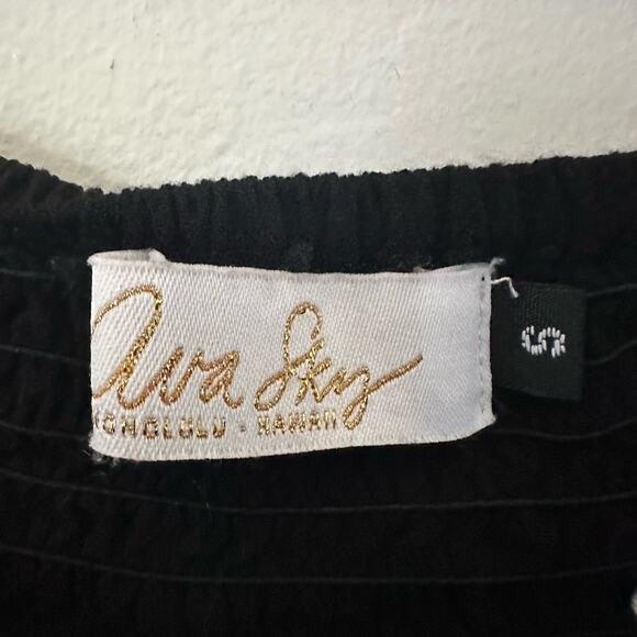 Ava Sky Black Polka Dot Off The Shoulder Romper One Piece Shorts Set Size Small - Picture 8 of 12